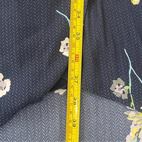 Free People Lost In You Navy Blue Midi  Floral Navy Button Short Sleeve … - Picture 11 of 13